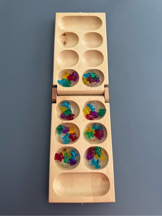 Other - Wooden Mancala-Style Counting Game with Colorful Beads